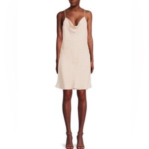 (A8) AREA STARS Amalia‎ Slip Dress, Size Large, Color: BEIGE, NWT